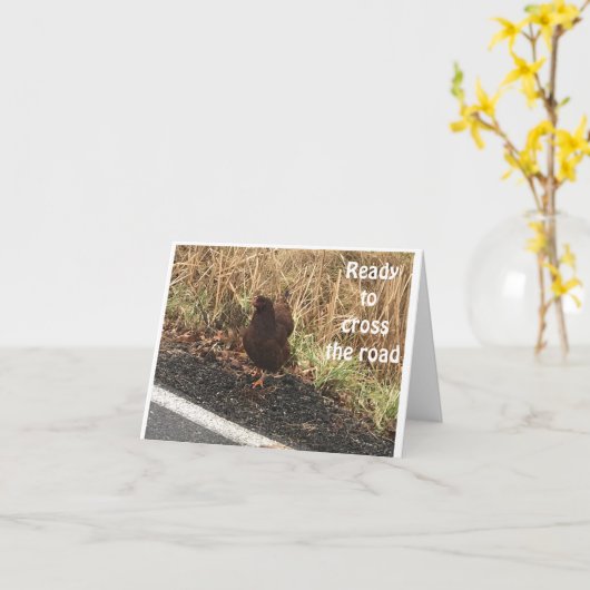 道路を渡って"ハッピーエイプリル誕生日"と言うca カード (黄色い花)