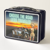 道路を選択する低旅おもしろい変更アート メタルランチボックス (正面)
