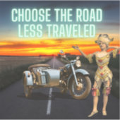 道路を選択する旅行少ない変更アートビニール シール (正面)