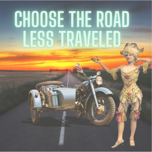 道路を選択する旅行少ない変更アートビニール シール (正面)