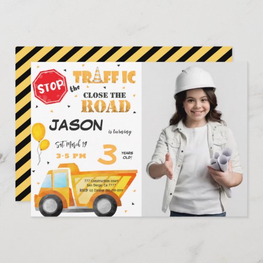 道路を閉じる建築写真招待状 招待状 (正面/裏面)