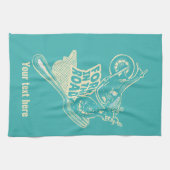 道路オートバイのクラッシュのフォーク キッチンタオル (横)