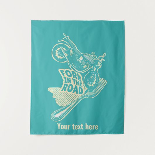 道路オートバイのクラッシュのフォーク タペストリー (正面)