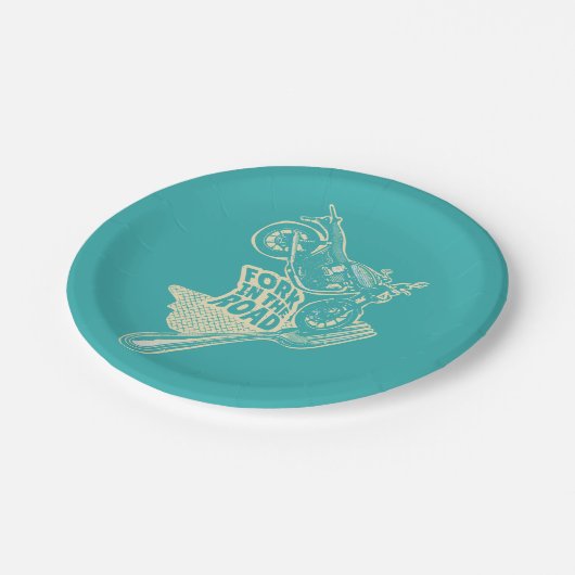 道路オートバイのクラッシュのフォーク ペーパープレート (アングル)