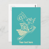 道路オートバイのクラッシュのフォーク ポストカード (正面/裏面)