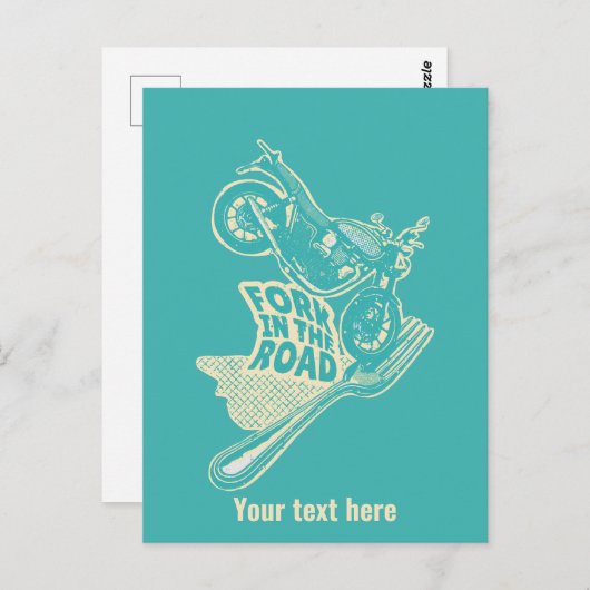 道路オートバイのクラッシュのフォーク ポストカード (正面/裏面)