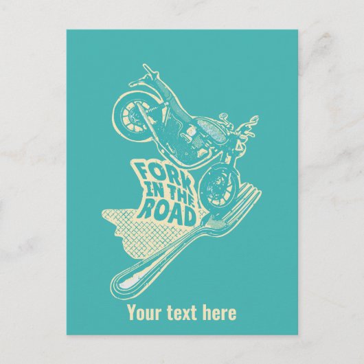 道路オートバイのクラッシュのフォーク ポストカード (正面)