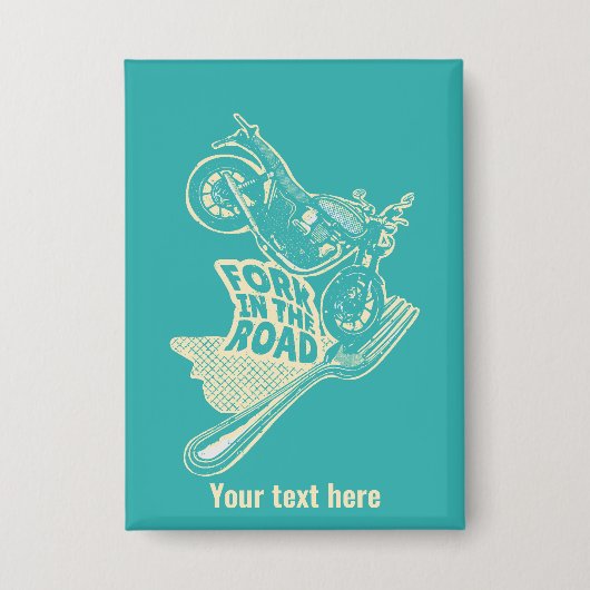 道路オートバイのクラッシュのフォーク 缶バッジ (正面)