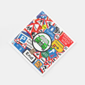 道路カラフルシンボルや象徴コラージュ誕生日パーティー スタンダードランチョンナプキン (角)