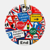 道路カラフルシンボルや象徴 セラミックオーナメント (正面)
