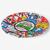 道路カラフルシンボルや象徴、誕生日パーティー ペーパープレート (アングル)