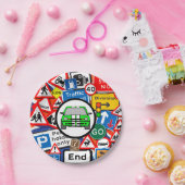 道路カラフルシンボルや象徴、誕生日パーティー ペーパープレート (パーティー)