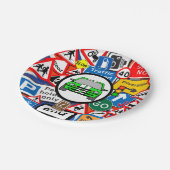 道路カラフルシンボルや象徴、誕生日パーティー ペーパープレート (アングル)