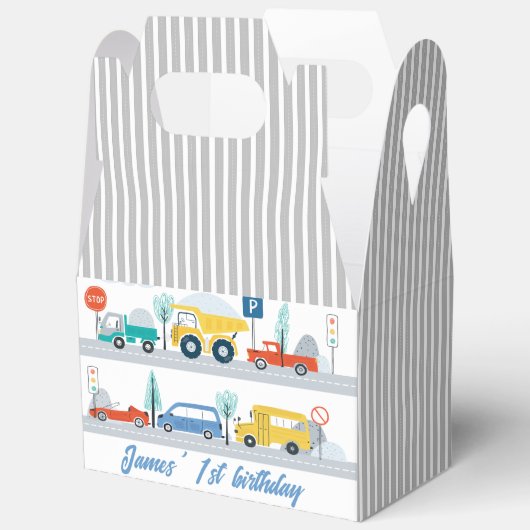 道路カラフル交通誕生日貸与箱 フェイバーボックス (見開き)