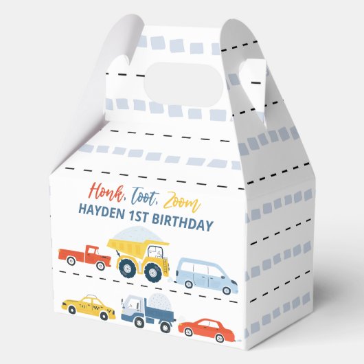 道路カラフル及び車両の輸送誕生日 フェイバーボックス (裏面)