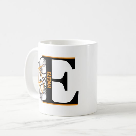 道路サイクリングレター名 コーヒーマグカップ (正面左)