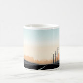 道路シンプルの電柱の写真 コーヒーマグカップ (中央)