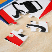 道路シンボルや象徴とカラフル車 ジグソーパズル (側面)