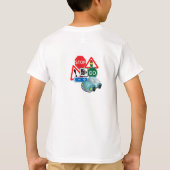 道路シンボルや象徴と車 Tシャツ (裏面)
