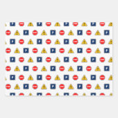 道路シンボルや象徴ラッピング紙フラットシートセット3 ラッピングペーパーシート (正面)