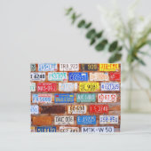 道路トリップライセンスプレートはがき ポストカード (スタンド正面)