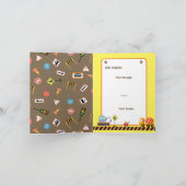 道路マップ少年の青。誕生日カード サンキューカード (内部)