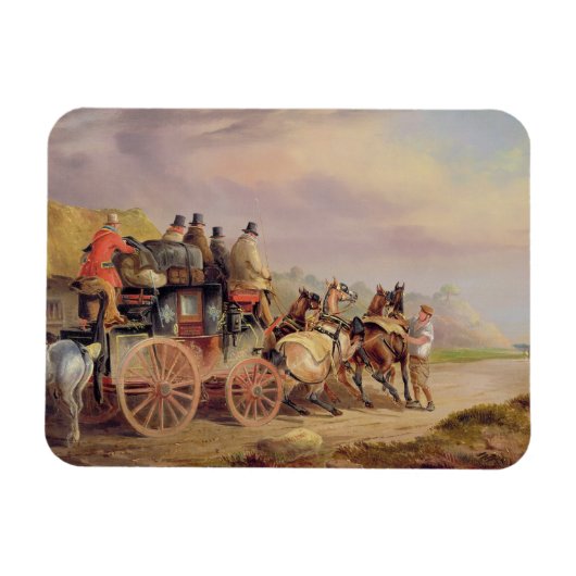 道路上のメールコーチ： 'Quicksilver' Devonp マグネット (横)