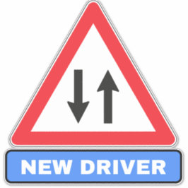 道路上の新しいドライバー（車警報） シール