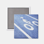 道路上の自転車の看板のクローズアップ マグネット (正面/裏面)