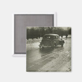 道路上の車 マグネット (正面/裏面)