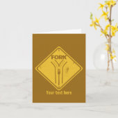 道路交通標識おもしろいの分岐点 カード (黄色い花)