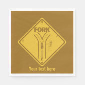 道路交通標識おもしろいの分岐点 スタンダードランチョンナプキン (正面)