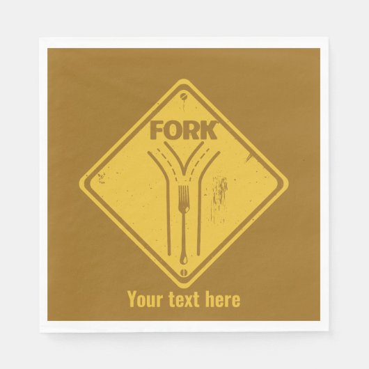 道路交通標識おもしろいの分岐点 スタンダードランチョンナプキン (正面)