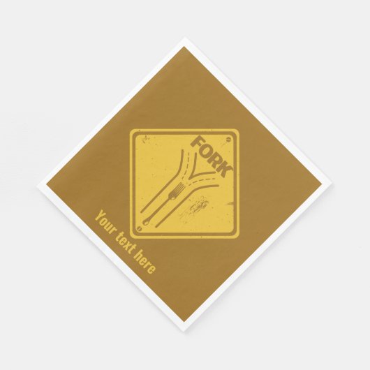 道路交通標識おもしろいの分岐点 スタンダードランチョンナプキン (角)