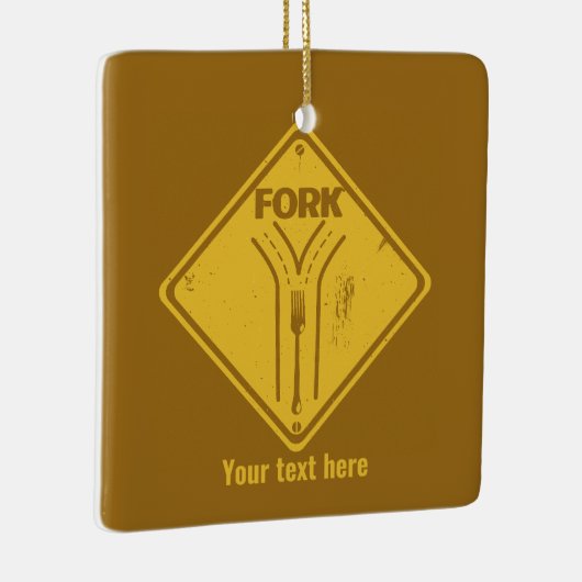 道路交通標識おもしろいの分岐点 セラミックオーナメント (右)