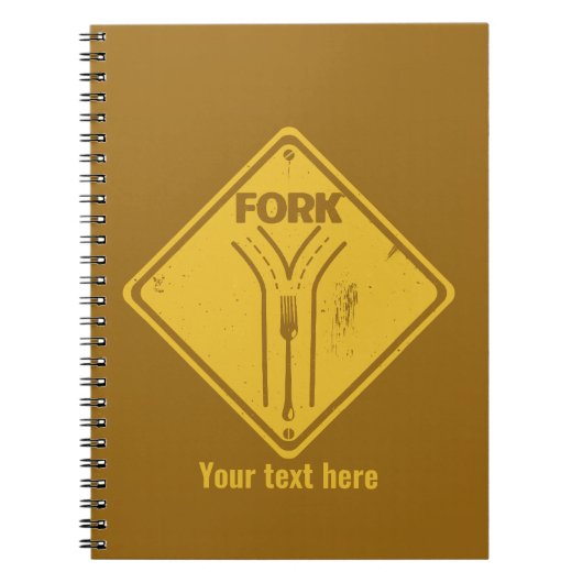 道路交通標識おもしろいの分岐点 ノートブック (正面)