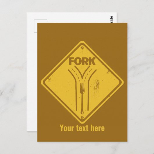 道路交通標識おもしろいの分岐点 ポストカード (正面/裏面)