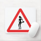 道路交通標識の注意 マウスパッド (マウス)