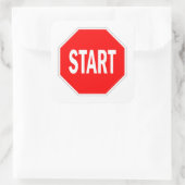 道路交通標識を開始ストップ スクエアシール (バッグ)