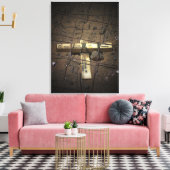 道路修繕の乗組員が十字を切る キャンバスプリント (インサイチュ (リビング))