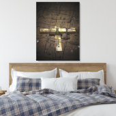 道路修繕の乗組員が十字を切る キャンバスプリント (インサイチュ (寝室))