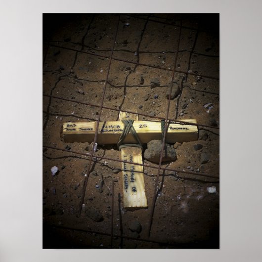 道路修繕の乗組員が十字を切る ポスター (正面)