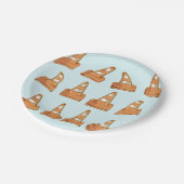 道路円錐パターン ペーパープレート (アングル)