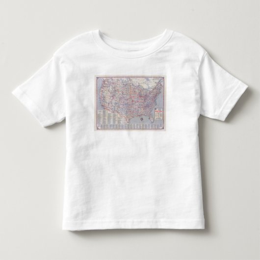 道路図米国 トドラーTシャツ (正面)