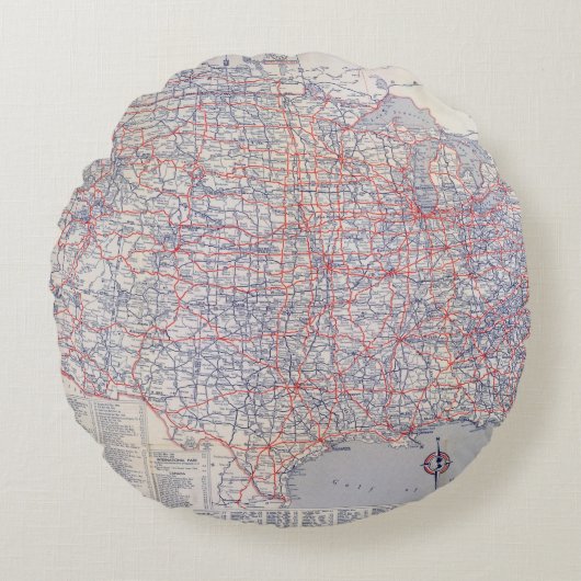 道路図米国 ラウンドクッション (正面)