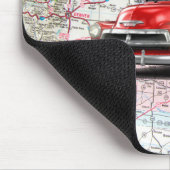 道路地図に赤いトラック マウスパッド (コーナー)