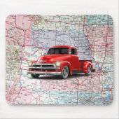 道路地図に赤いトラック マウスパッド (正面)