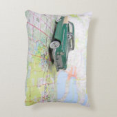 道路地図の古い車 アクセントクッション (裏面(縦))