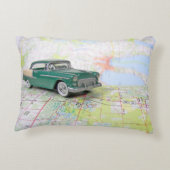 道路地図の古い車 アクセントクッション (裏面)
