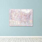 道路地図の統一された州 キャンバスプリント (インサイチュ (ウッドフロア))